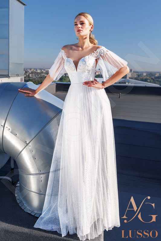 Layan A-line Illusion Ivory Wedding dress