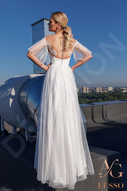 Layan A-line Illusion Ivory Wedding dress