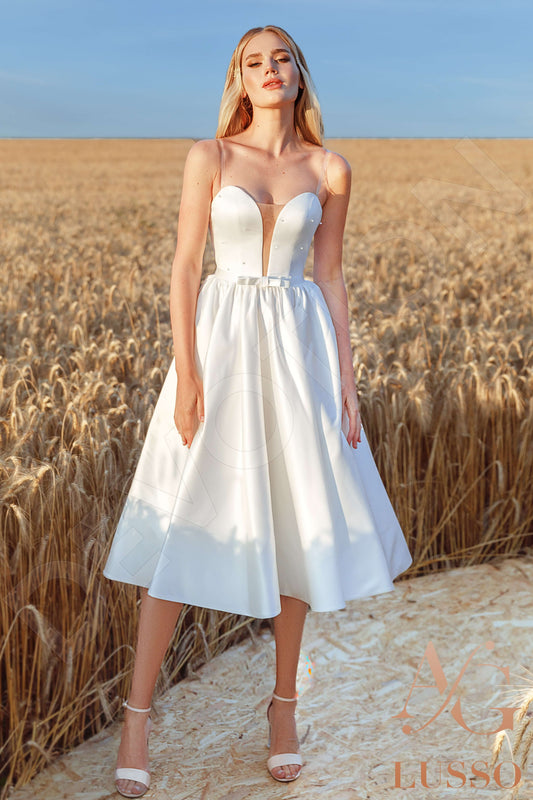 Tanvy A-line Semi-Sweetheart Ivory Wedding dress