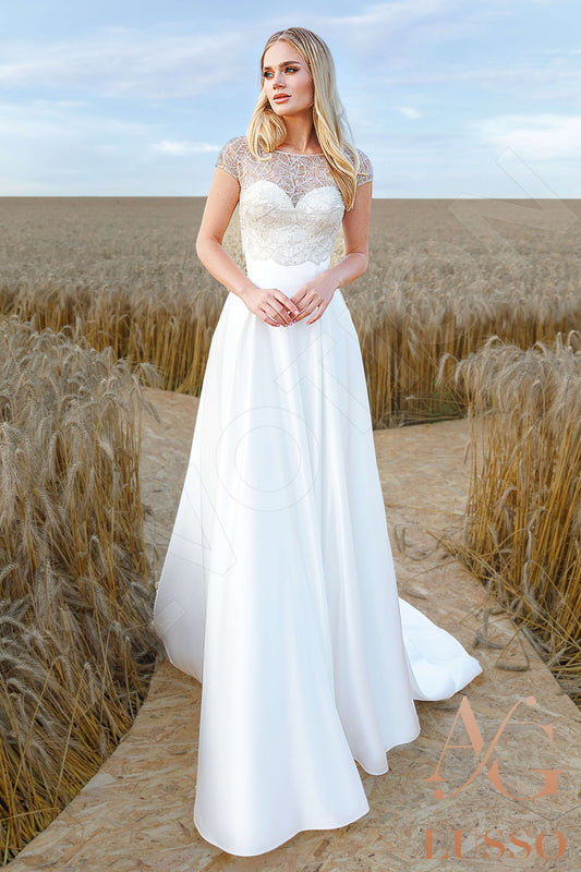 Emani A-line Jewel Ivory Wedding dress