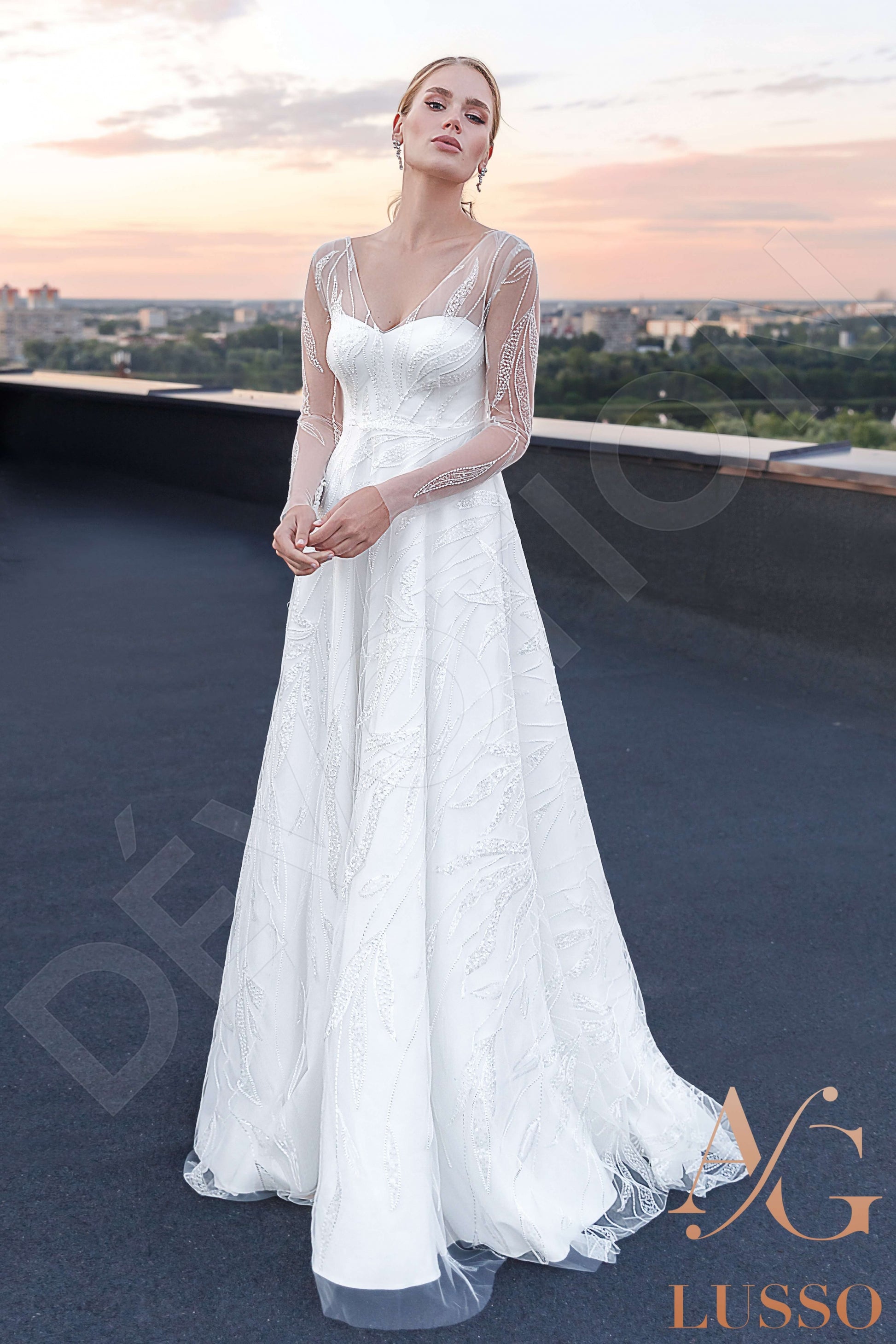 Theia A-line V-neck Ivory Wedding dress - Main Image