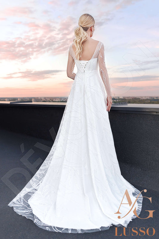 Theia A-line V-neck Ivory Wedding dress