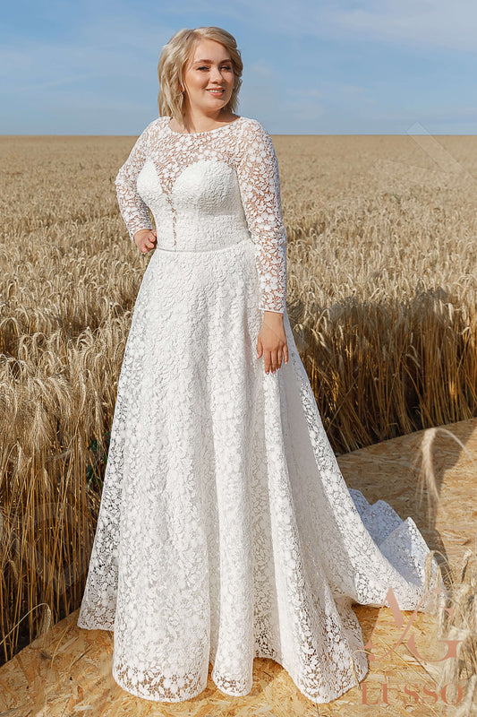 Brissa A-line Jewel Ivory Wedding dress