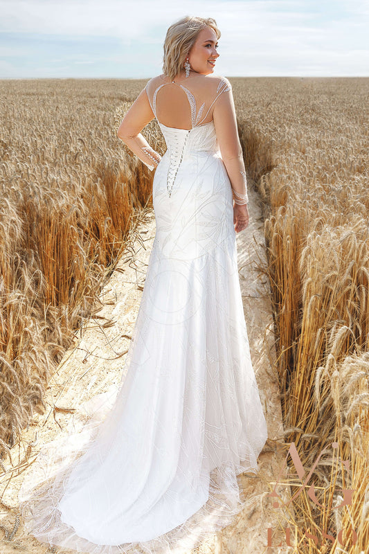 Buna Trumpet/Mermaid Jewel Ivory Wedding dress