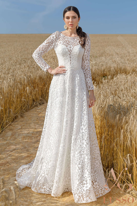 Bree A-line Jewel Ivory Wedding dress