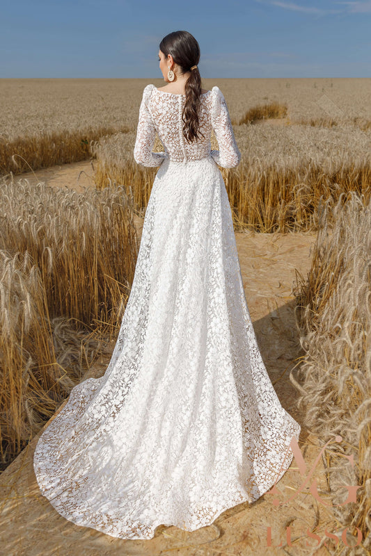 Bree A-line Jewel Ivory Wedding dress