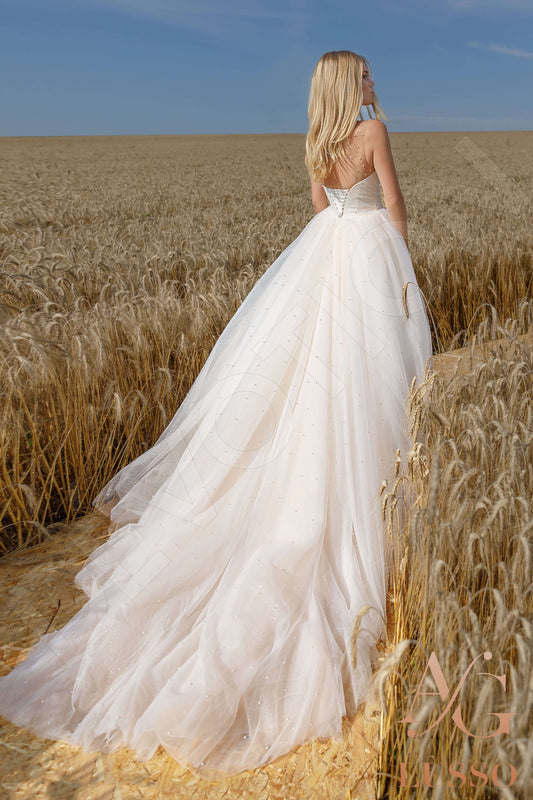 Brenditta A-line Illusion Ivory Carne Wedding dress