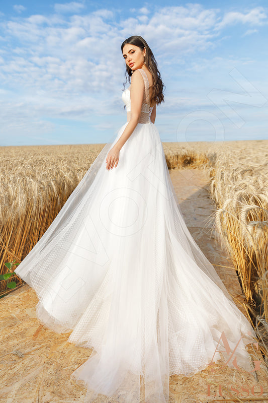 Annabelia A-line Illusion Ivory Wedding dress