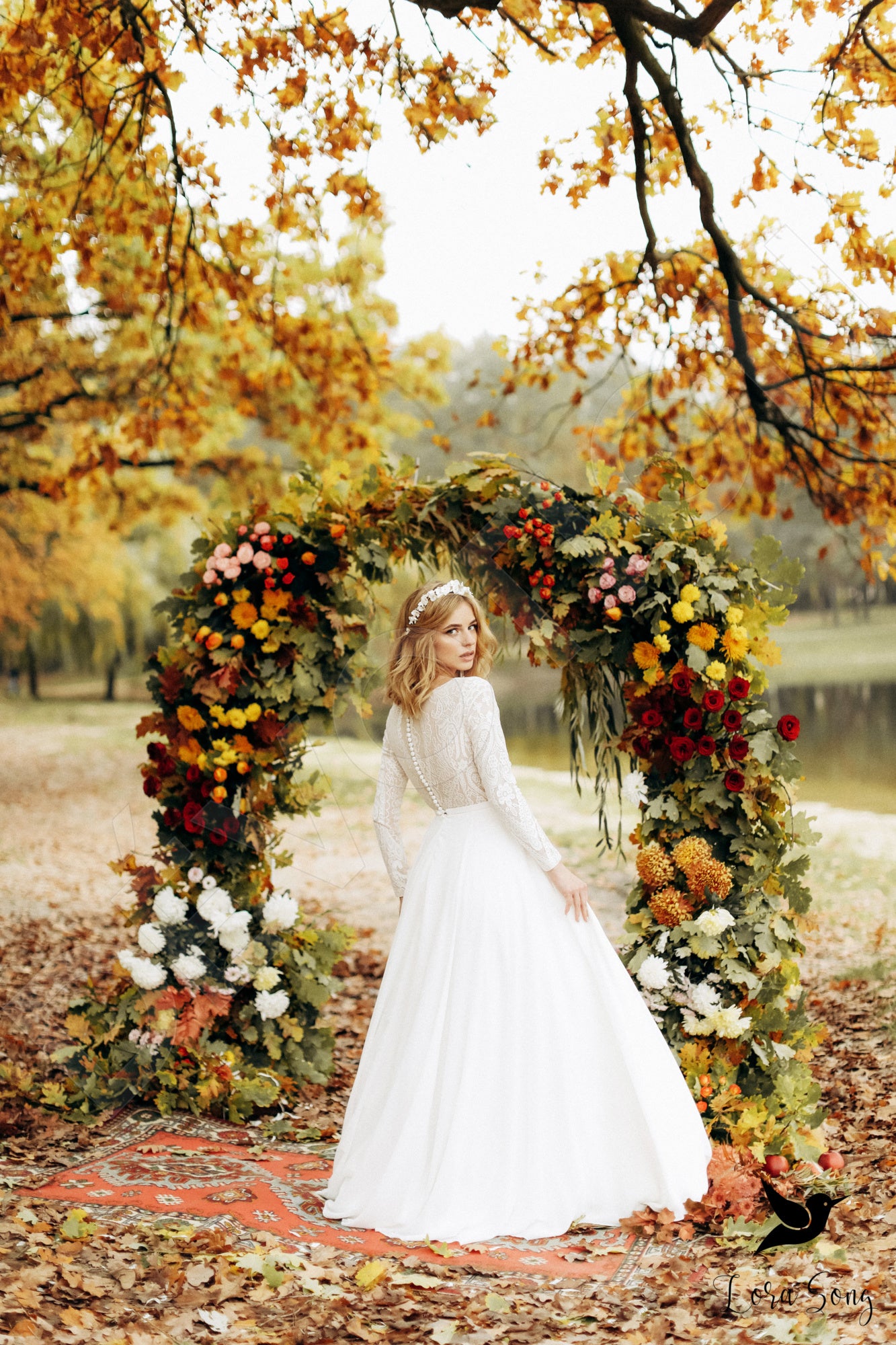 Avery A-line Boat/Bateau Milk Nude Wedding dress