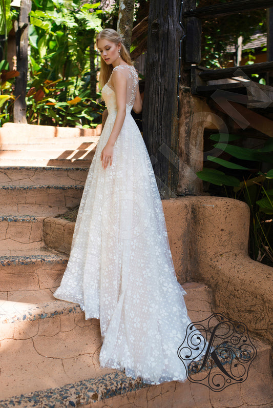 Batista A-line Jewel Champagne Milk Wedding dress