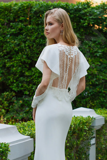 Djiansi Illusion back Trumpet/Mermaid Long sleeve Wedding Dress 3