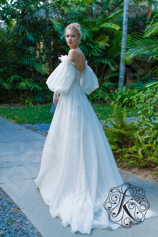 Anna-Liza A-line Sweetheart Milk Vanilla Wedding dress
