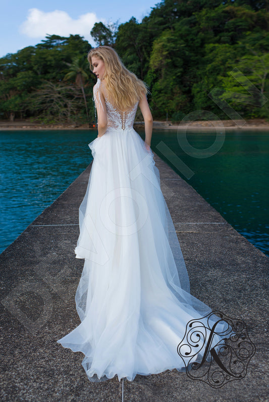Ivalana A-line Illusion Milk Wedding dress