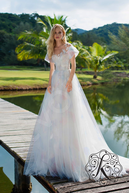 Nimfa Full back A-line Short/ Cap sleeve Wedding Dress 5