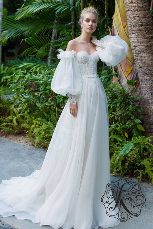 Anna-Liza A-line Sweetheart Milk Vanilla Wedding dress