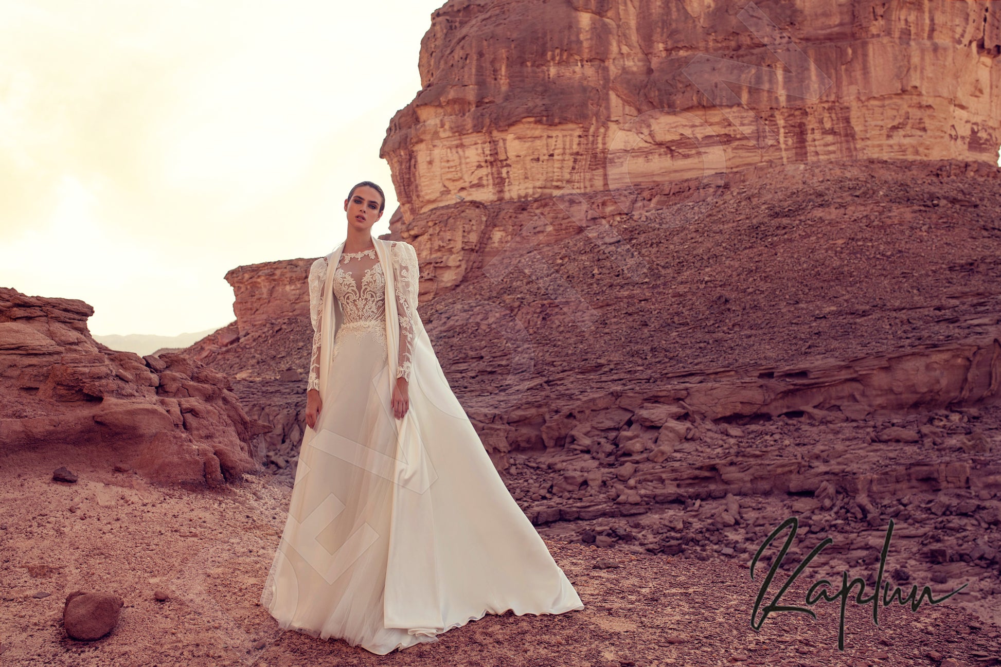 Arhelia A-line Jewel Milk Wedding dress
