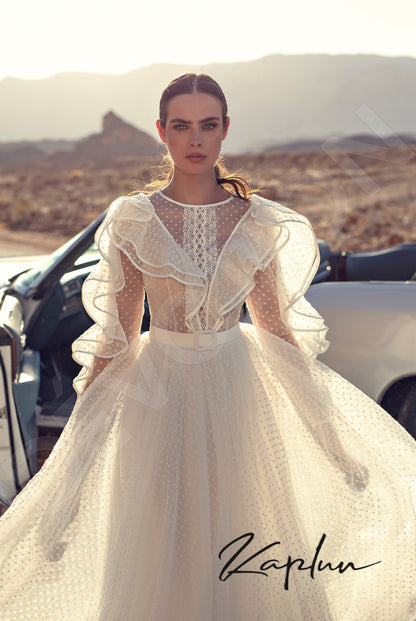 Avinar Full back A-line Long sleeve Wedding Dress 2