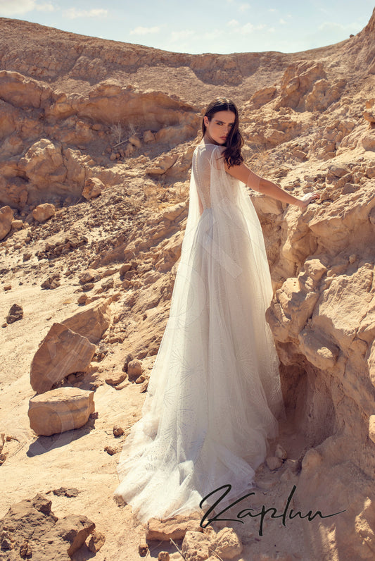 Eldana A-line Boat/Bateau Pearl Wedding dress