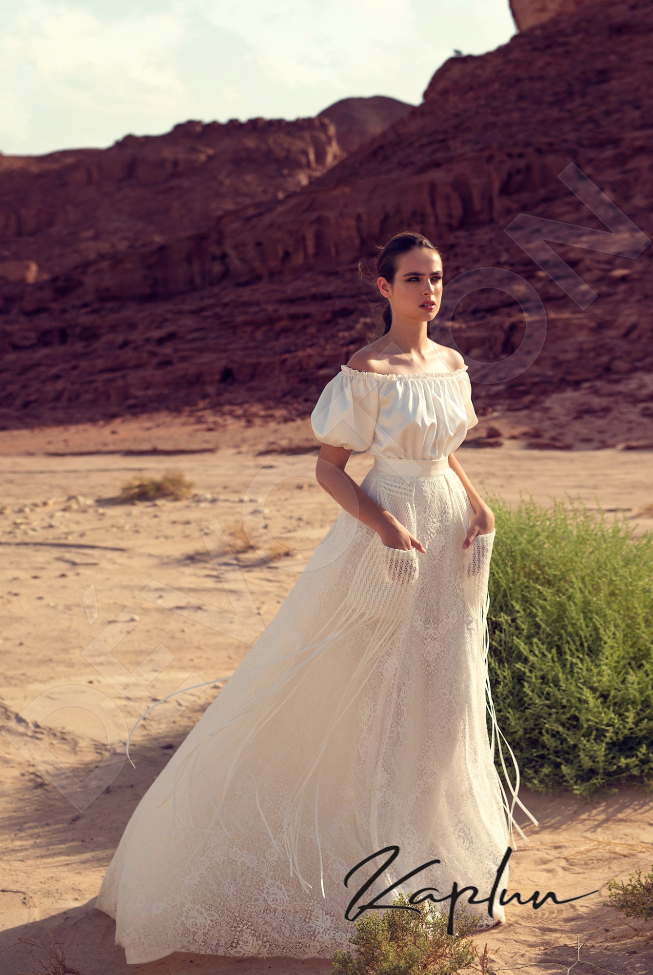 Erfia A-line Off-shoulder/Drop shoulders Wedding dress