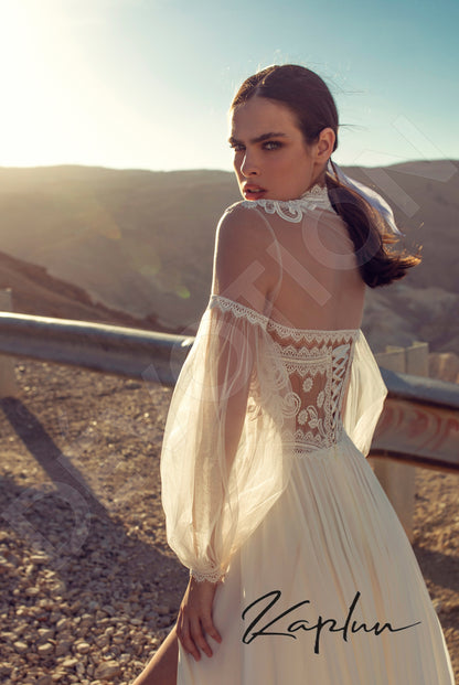 Itery Full back A-line Long sleeve Wedding Dress 3