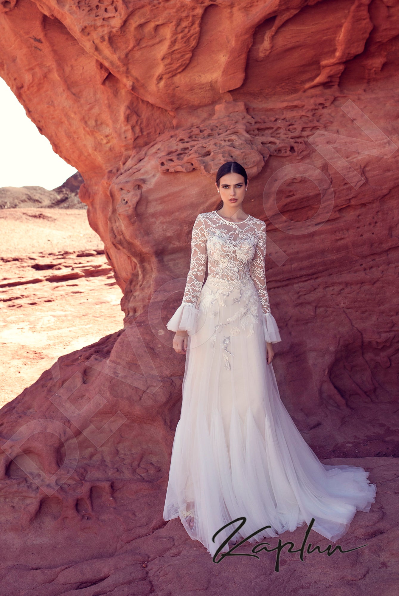 Vivara Full back A-line Long sleeve Wedding Dress 7