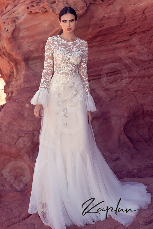Vivara A-line Jewel Vanilla Milk Wedding dress