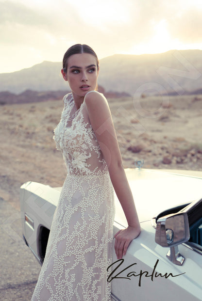Mariota Full back A-line Sleeveless Wedding Dress 6