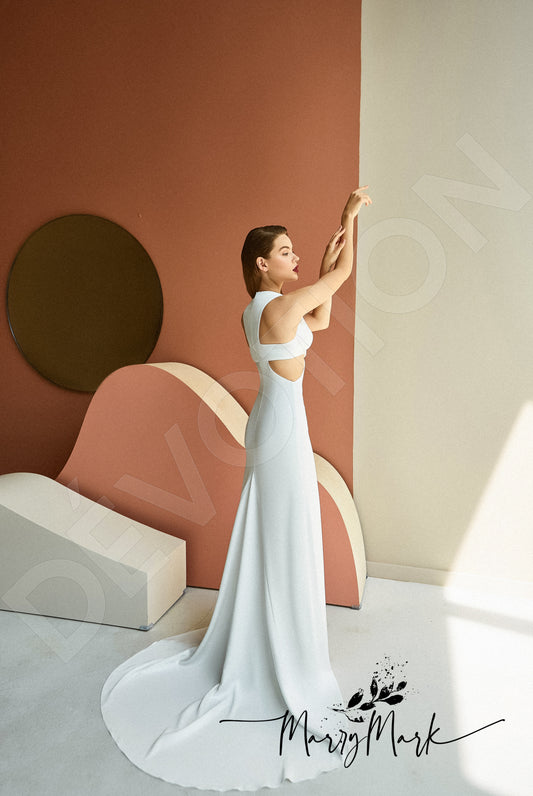 Birton Trumpet/Mermaid V-neck Milk Wedding dress