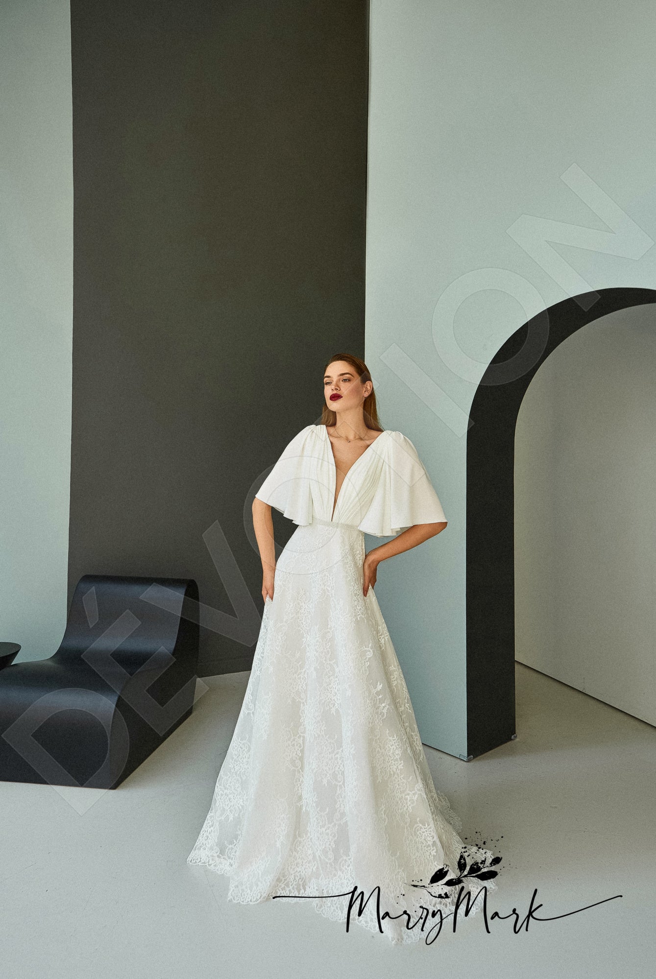 Camile A-line Illusion Milk Wedding dress