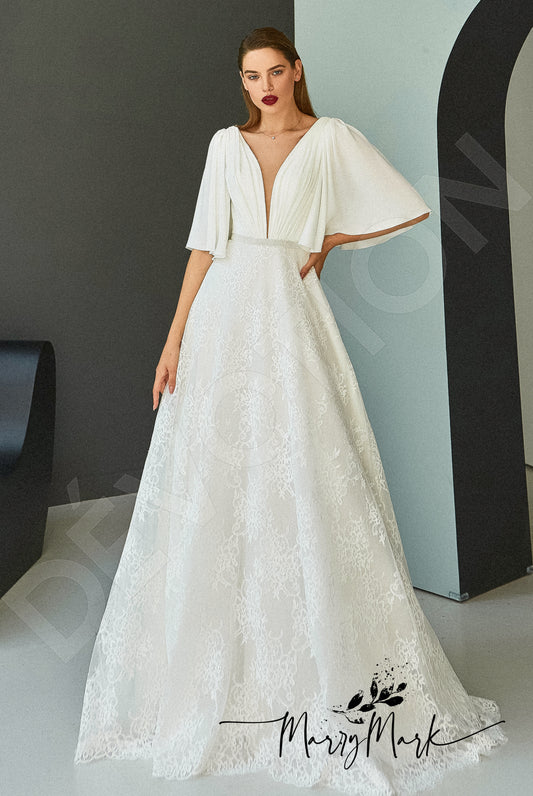 Camile A-line Illusion Milk Wedding dress