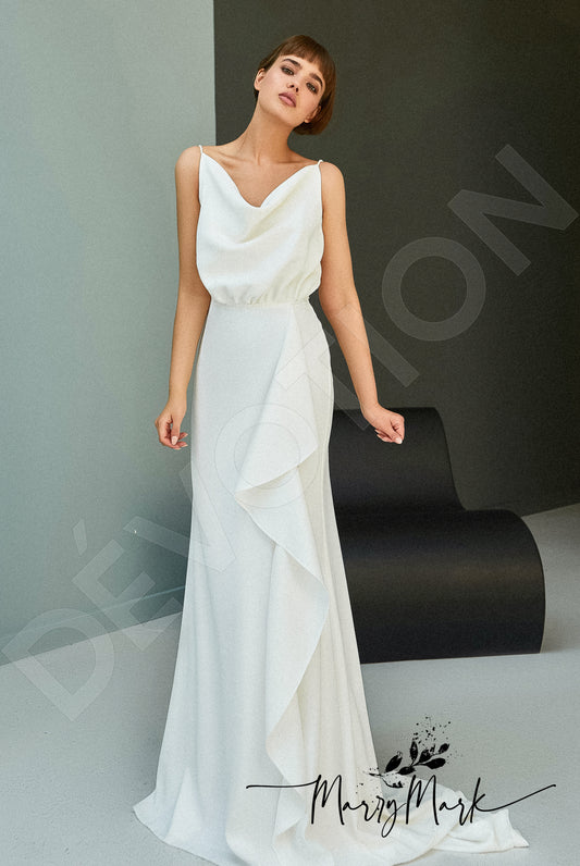 Djuta Trumpet/Mermaid V-neck Milk Wedding dress
