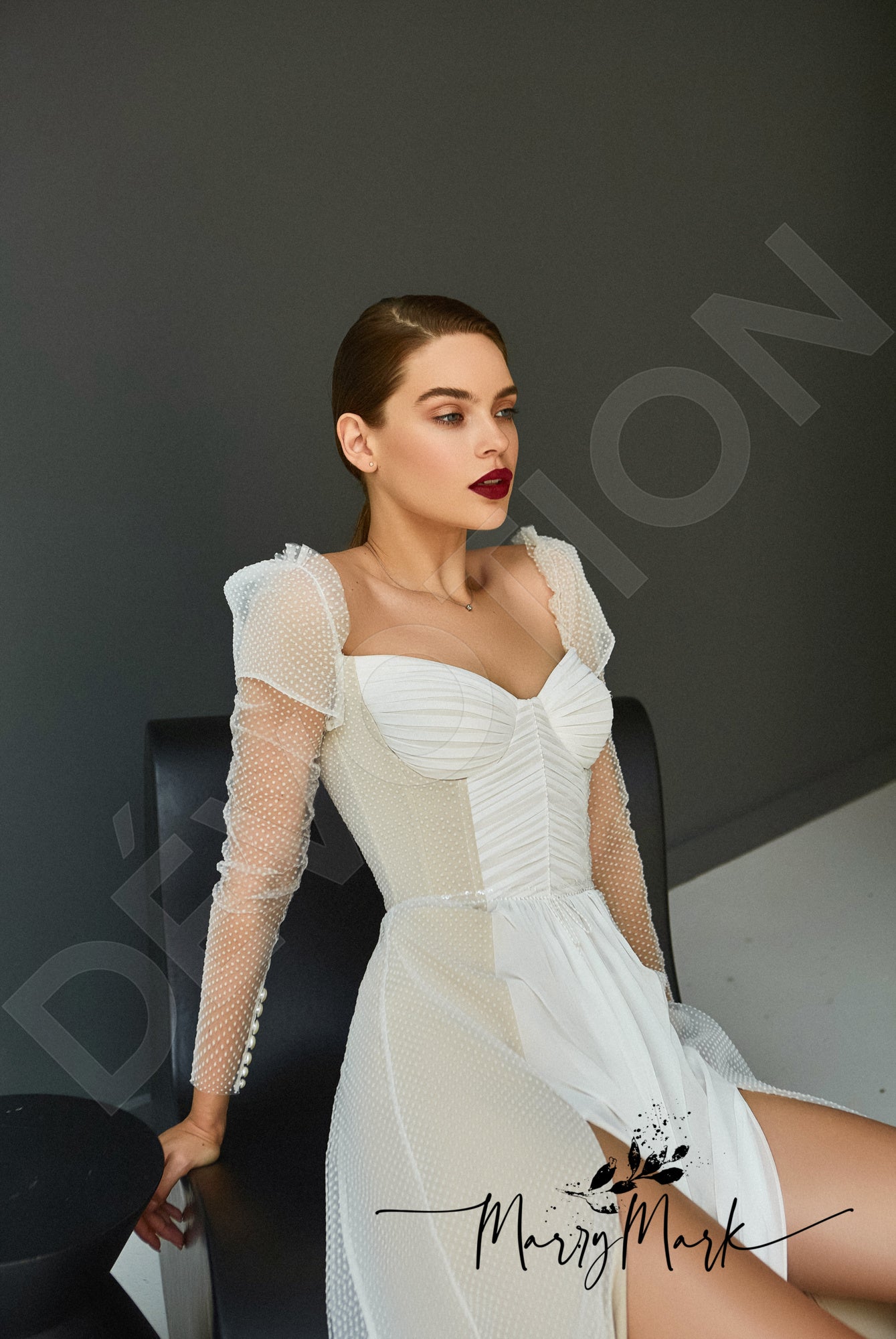 Lauta A-line Sweetheart Milk Cappuccino Wedding dress