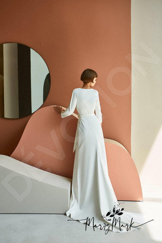 Luisa A-line V-neck Milk Wedding dress