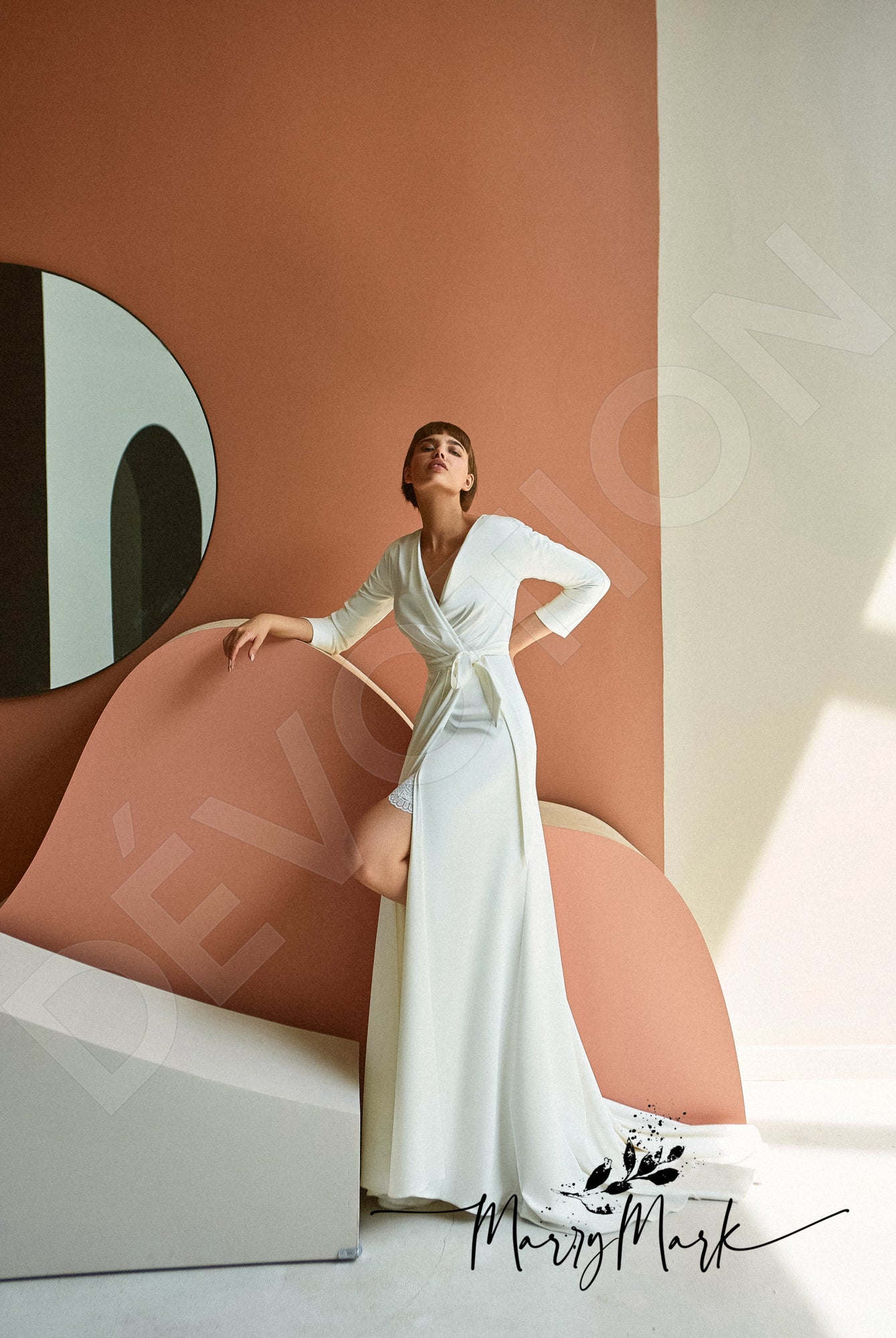 Luisa Full back A-line 3/4 sleeve Wedding Dress 7