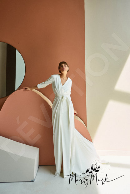 Luisa Full back A-line 3/4 sleeve Wedding Dress 5