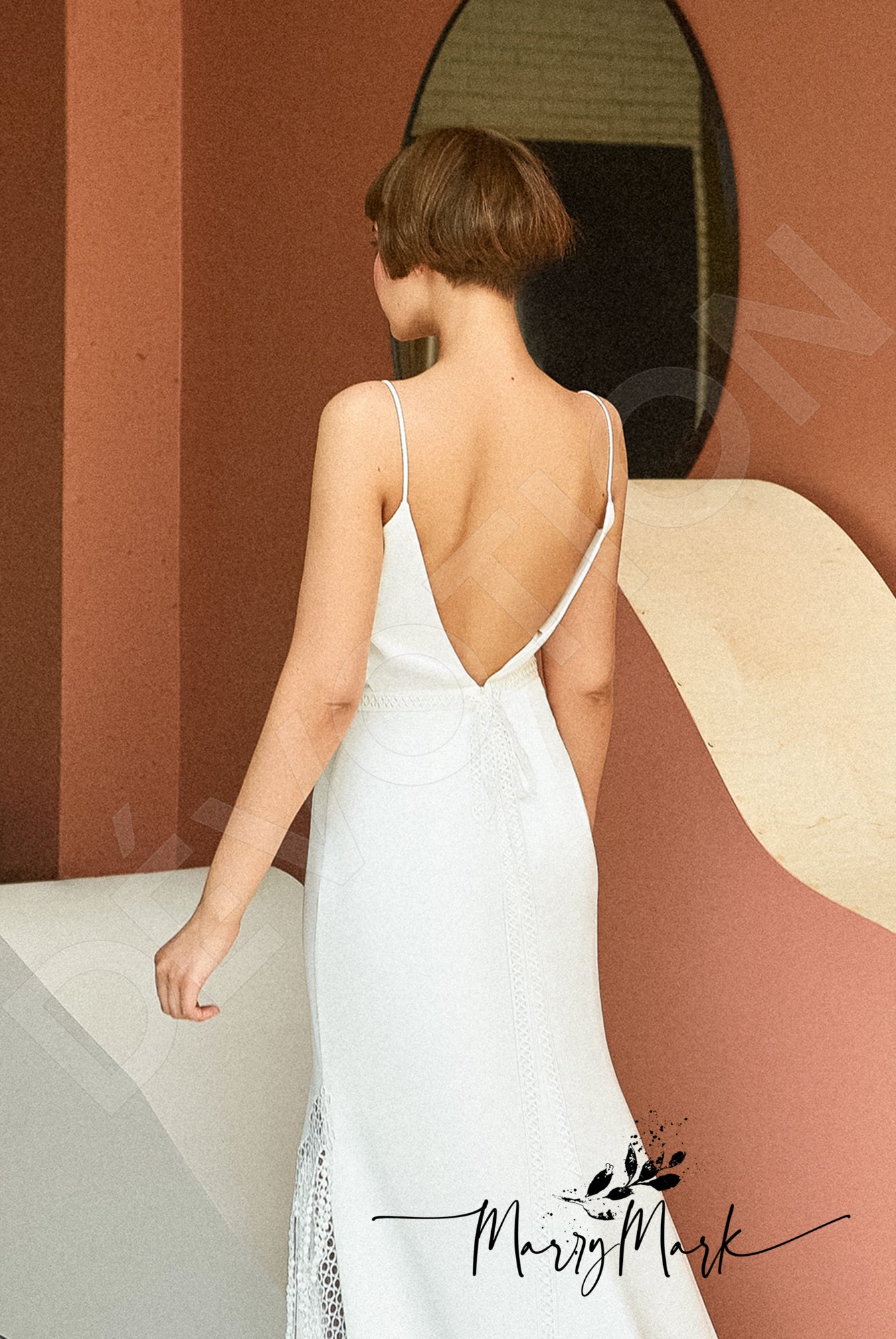 Vivan Open back Sheath/Column Straps Wedding Dress 3