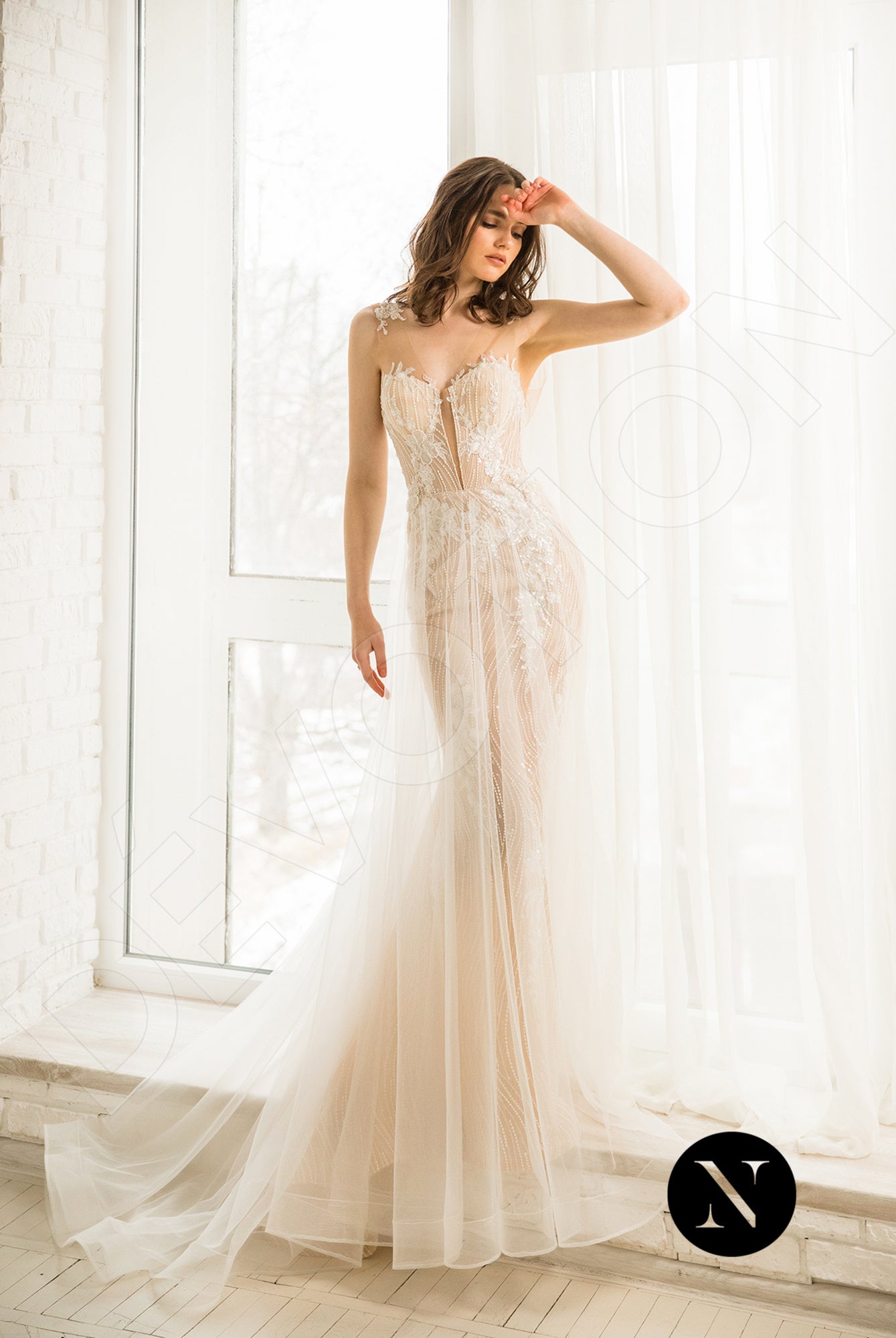 Parris Open back Trumpet/Mermaid Sleeveless Wedding Dress 6