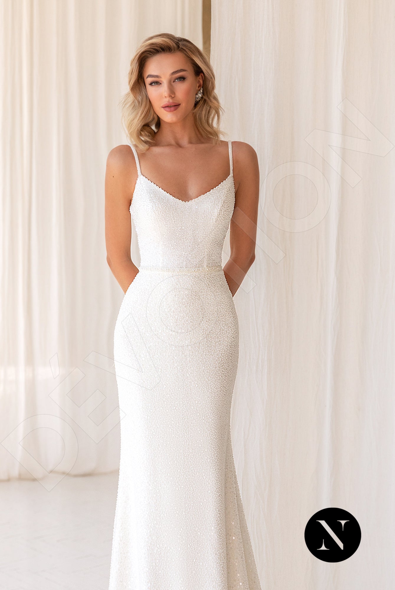 Laure Open back Trumpet/Mermaid Straps Wedding Dress 9