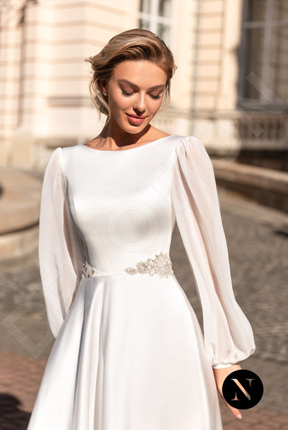 Marlena Open back A-line Long sleeve Wedding Dress 2