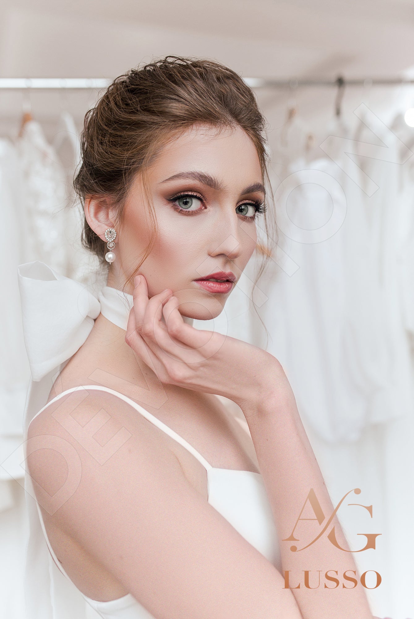 Esthera A-line V-neck LightMilk Wedding dress