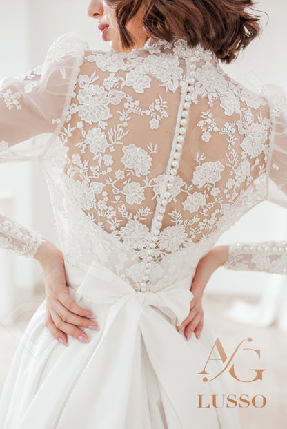 Janessa Full back A-line Long sleeve Wedding Dress 5
