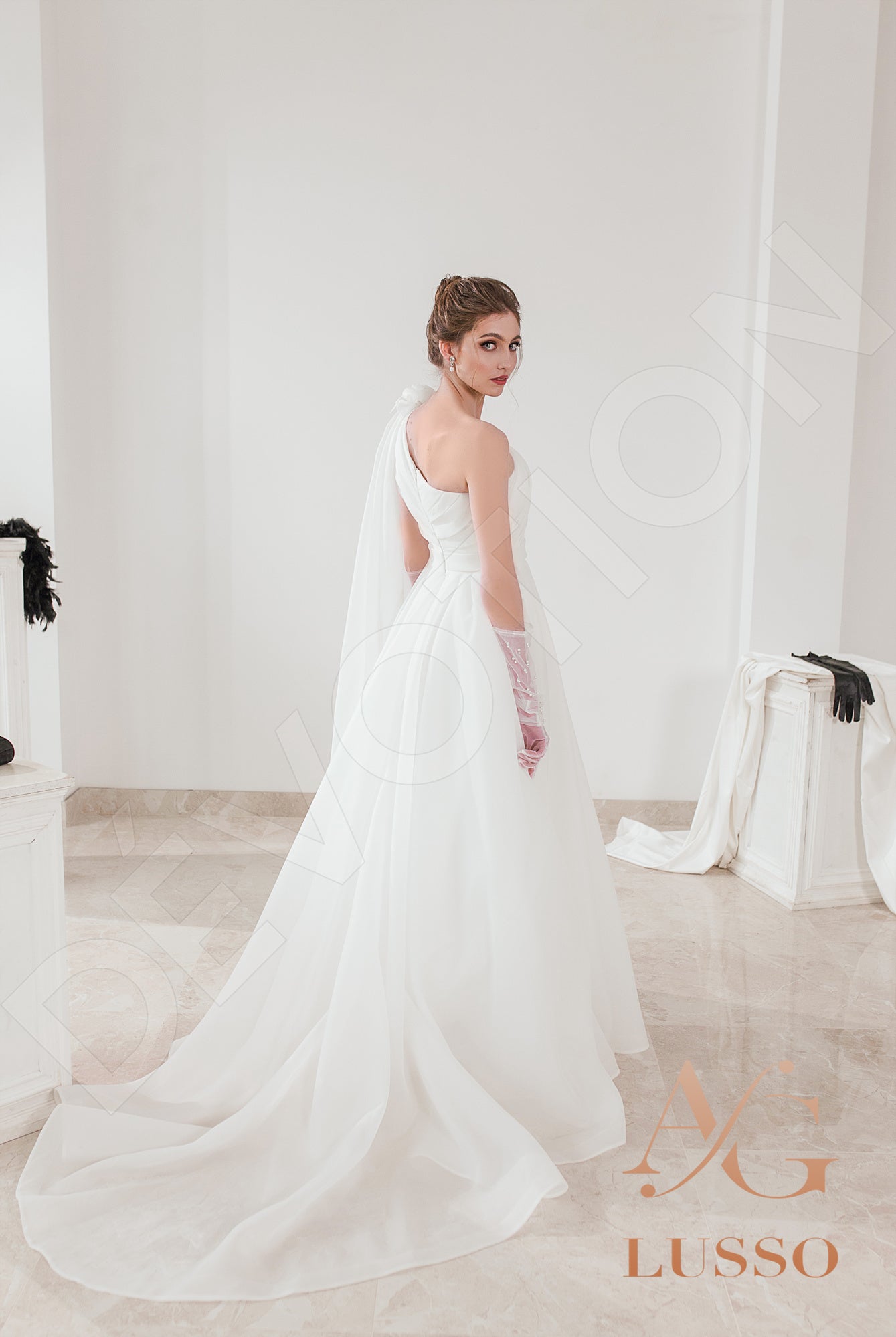 Lorinet A-line Asymmetric/One shoulder Arctic LightMilk Wedding dress