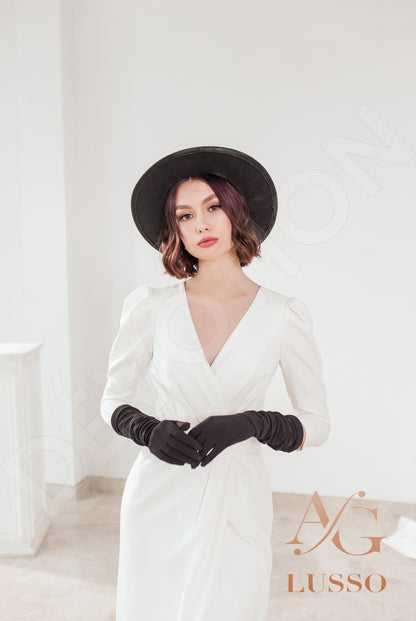 Paolle Full back Sheath/Column 3/4 sleeve Wedding Dress 6