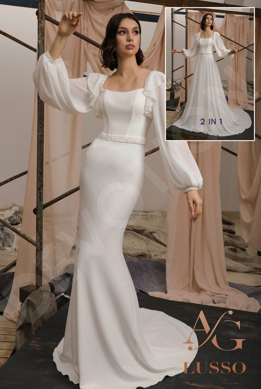 Jacquelina Trumpet/Mermaid Off-shoulder/Drop shoulders LightMilk Wedding dress