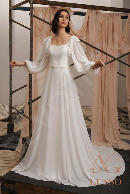 Jacquelina Open back Trumpet/Mermaid Long sleeve Wedding Dress 2