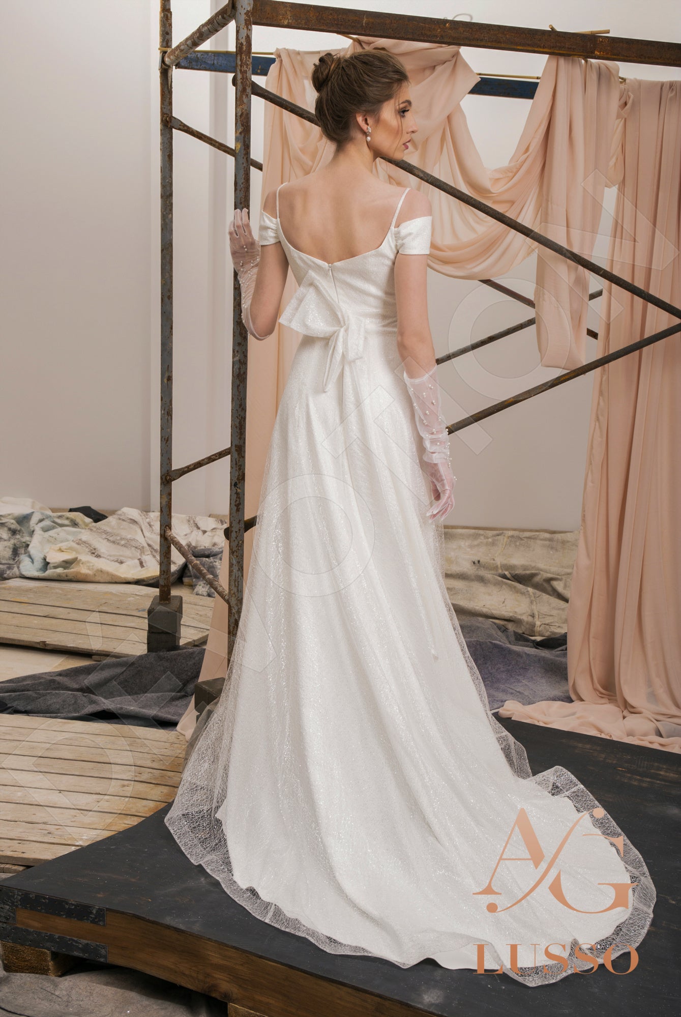 Shine Emilla Open back A-line Straps Wedding Dress Back
