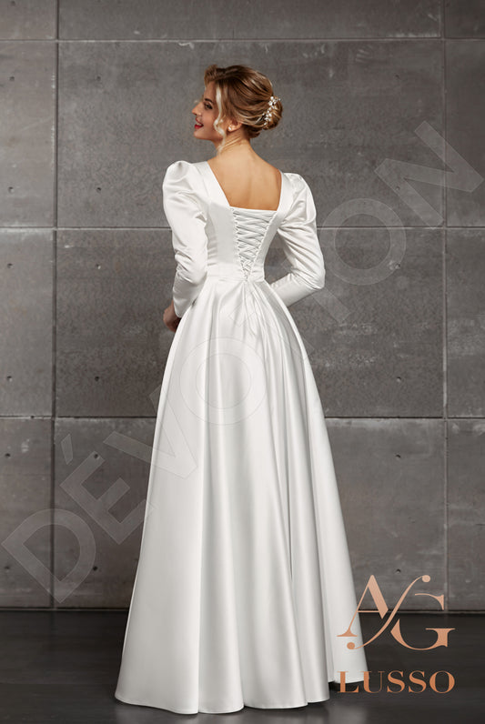 Abell A-line V-neck Ivory Wedding dress