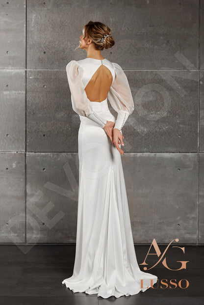 Marion Open back Trumpet/Mermaid Long sleeve Wedding Dress Back