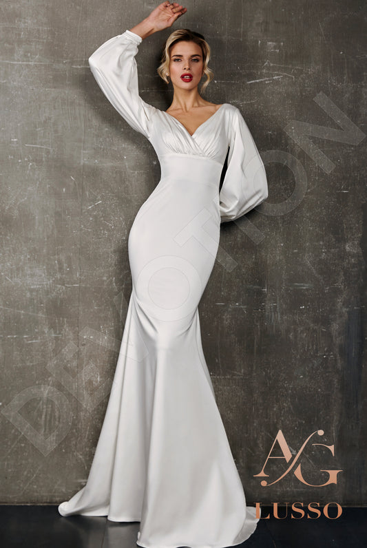 Cosette Trumpet/Mermaid V-neck Ivory Wedding dress