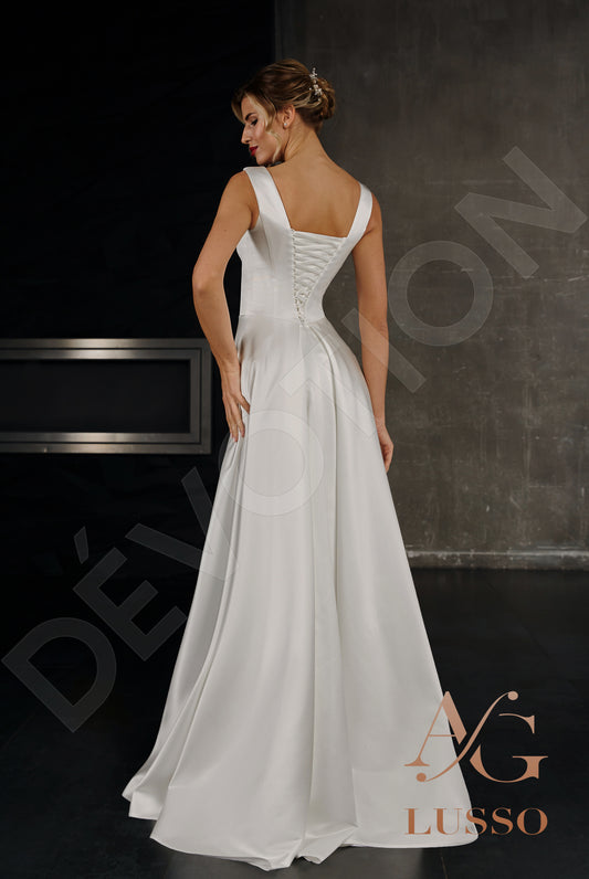 Dominique A-line Square Ivory Wedding dress